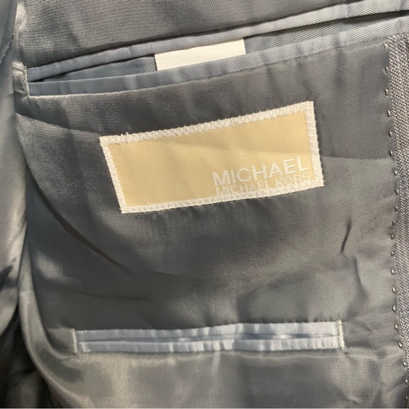 Michael Kors Gray Window Pane Plaid Suit Size 46R and‎ 40R Pants - Picture 6 of 11